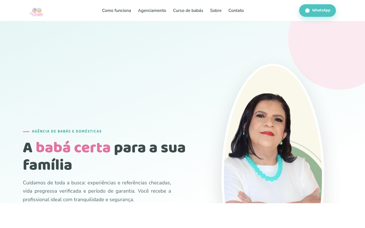 Print do site da Agencia Tia Quequeia